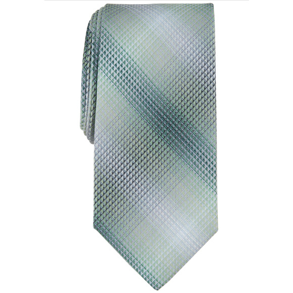 Perry Ellis Men Lendon Mini-Plaid Tie Green - Picture 1 of 1